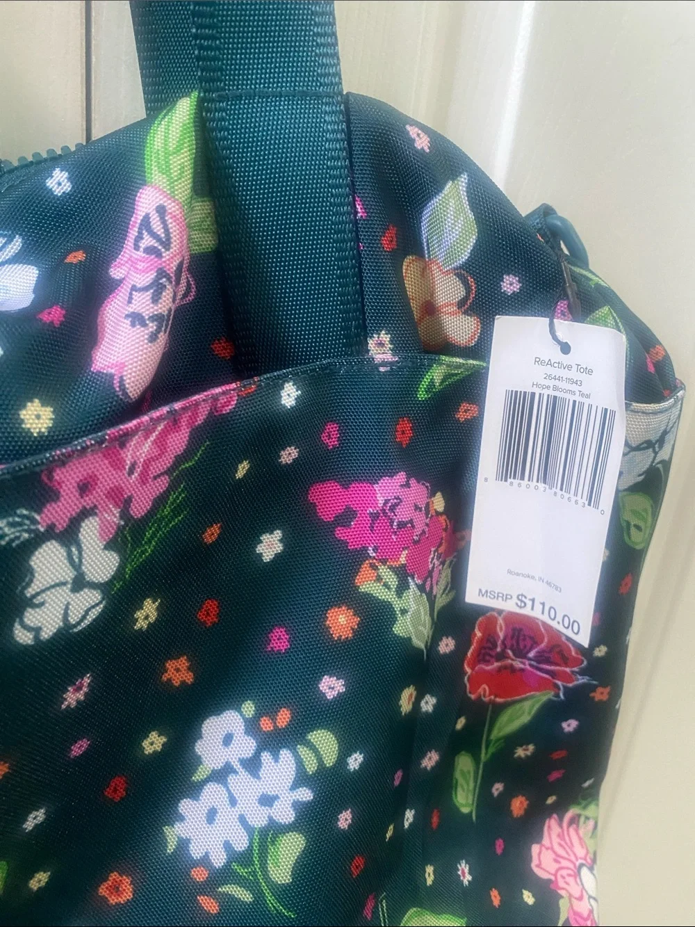 Vera Bradley ReActive Tote - “Hope Blooms Teal”